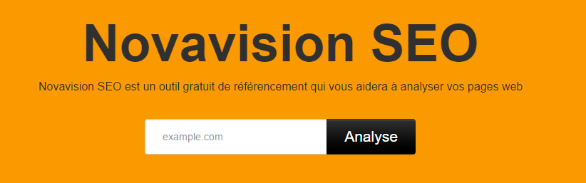 Novavision SEO est un outil gratuit de référencement qui vous aidera à analyser vos pages web