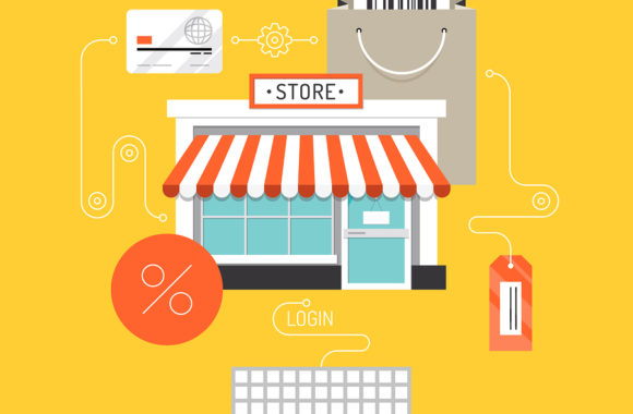 Online Shopping Flat Illustration Concept