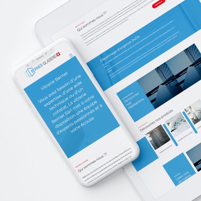création site web vitrine berner glaserei suisse