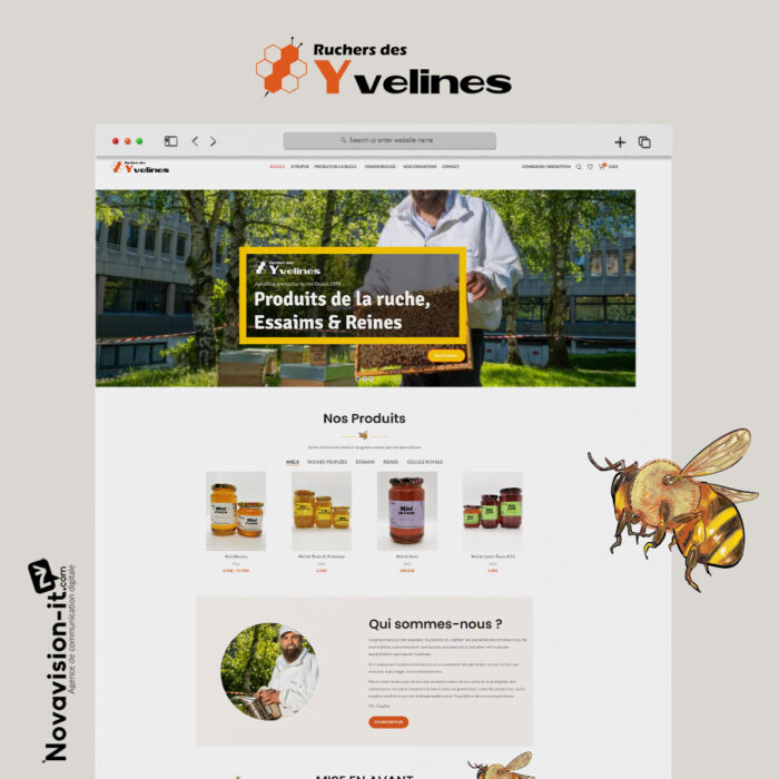 Création du site e-commerce pour Ruchers des Yvelines - France