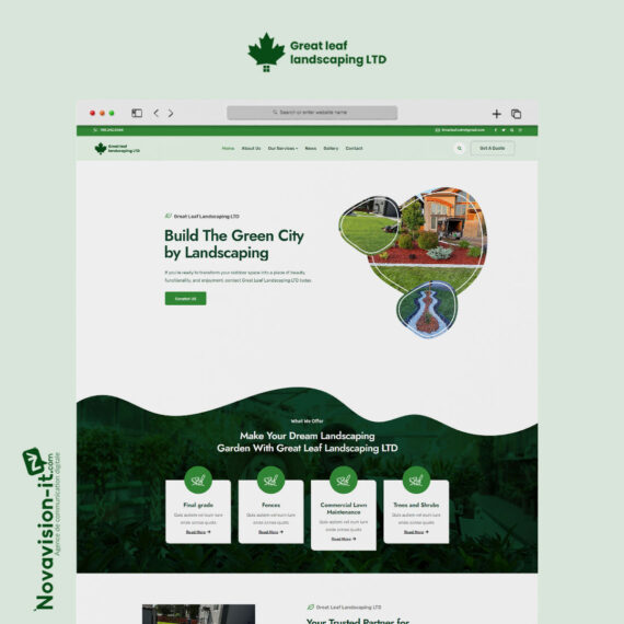 "Création Création du site vitrine pour Great Leaf Landscaping LTD - Canada